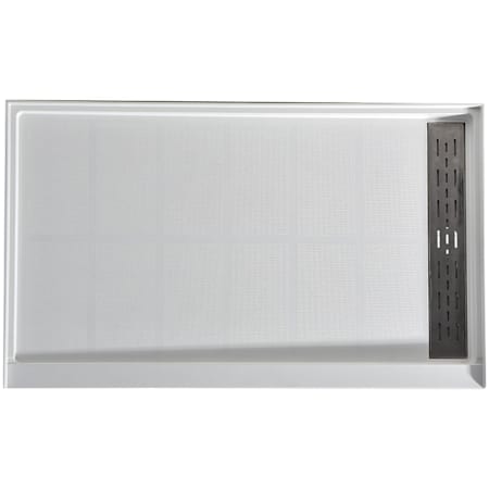 Anzzi Alexander 60" x 32" Rectangular Shower Base with Single Threshold and Right Drain White