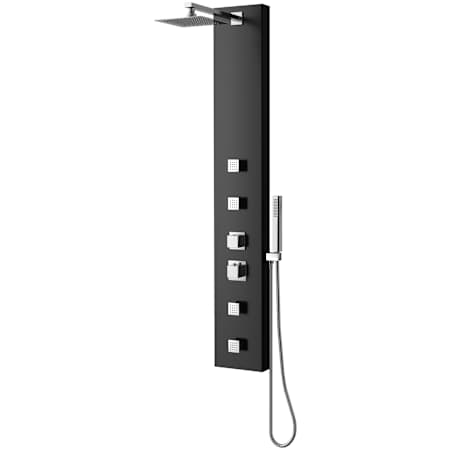 Anzzi Monsoon Thermostatic Shower Panel with Shower Head, Hand Shower, Body Sprays, and Hose Matte Black