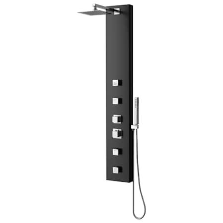 Anzzi Monsoon Thermostatic Shower Panel with Shower Head, Hand Shower, Body Sprays, and Hose Matte Black