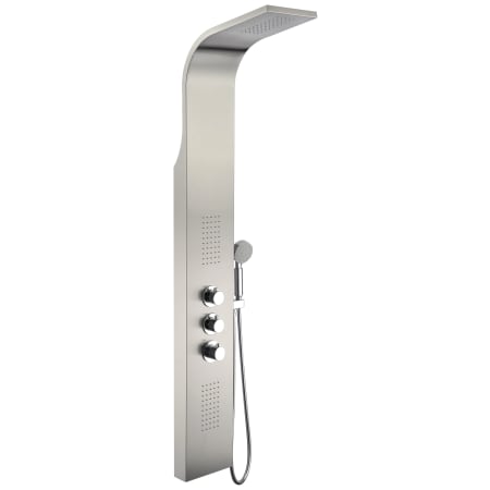 Anzzi Arc Thermostatic Shower Panel with Shower Head, Hand Shower, Bodysprays, Hose, and Valve Trim Brushed Stainless Steel