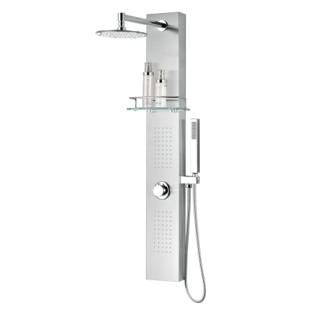Anzzi Coastal 44" Retrofit Shower Panel with Single Function Rain Shower Head and 2 Jet Body Sprays Brushed Steel