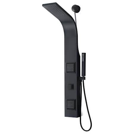 Anzzi Aura Thermostatic Shower Panel with Shower Head, Hand Shower, Body Sprays, Shower Arm and Hose Matte Black