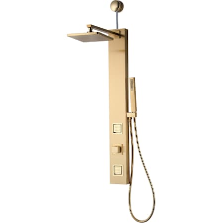 Anzzi Dion Retrofit Shower with Shower Head, Hand Shower, Body sprays, and Hose Brushed Gold