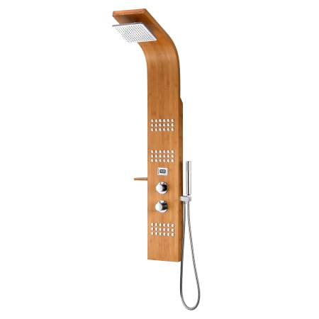 Anzzi Mansion Thermostatic and Pressure Balanced Shower Panel with Bamboo Shelf, Shower Head, Hand Shower, Bodysprays, Hose, and Valve Trim – Less Rough-In Valve Natural Bamboo