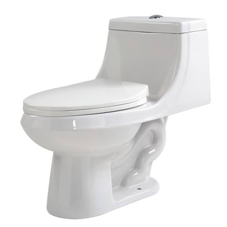 Anzzi Odin 1.6 GPF Dual Flush One-Piece Elongated Comfort Height Toilet - Seat Included White