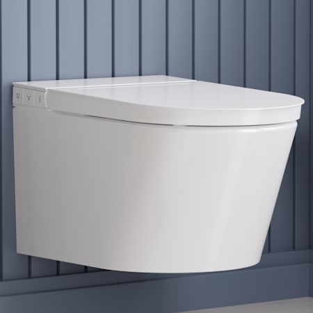 Anzzi Cygnus Wall Mounted Elongated Toilet - Bidet Seat Included White