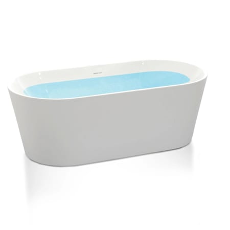 Anzzi Chand 55" Free Standing Acrylic Soaking Tub with Center Drain, Drain Assembly, and Overflow Glossy White