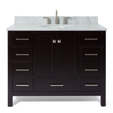 Ariel Cambridge 43" Free Standing Single Basin Vanity Set with Cabinet and Marble Vanity Top Espresso