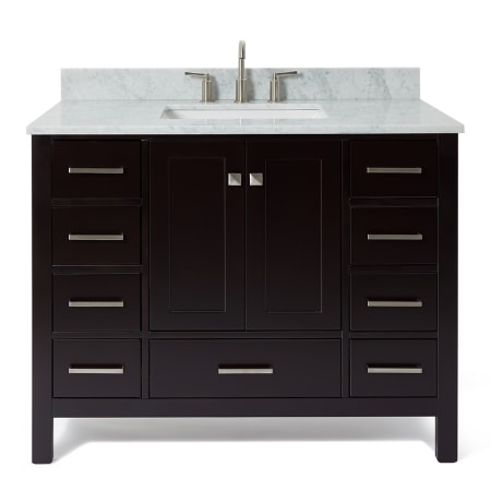 Ariel Cambridge 43" Free Standing Single Basin Vanity Set with Cabinet and Marble Vanity Top Espresso