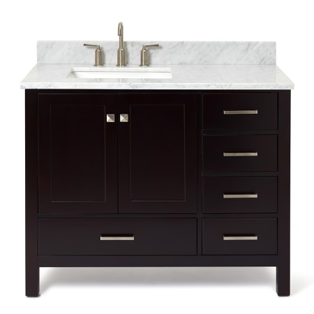 Ariel Cambridge 43" Free Standing Single Basin Vanity Set with Cabinet and Marble Vanity Top Espresso