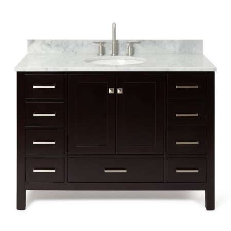 Ariel Cambridge 49" Free Standing Single Basin Vanity Set with Cabinet and Marble Vanity Top Espresso