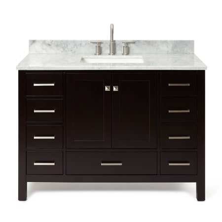 Ariel Cambridge 49" Free Standing Single Basin Vanity Set with Cabinet and Marble Vanity Top Espresso
