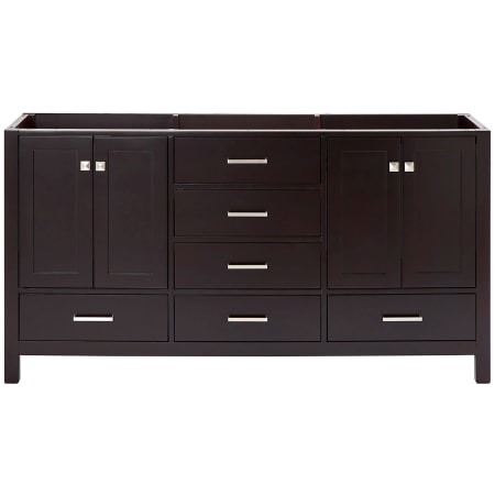 Ariel Cambridge 66" Double Free Standing Vanity Cabinet Only - Less Vanity Top Espresso