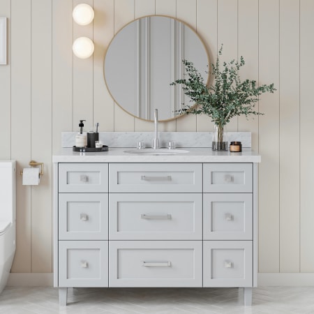 Ariel Monroe 49" Free Standing Single Basin Vanity Set with Cabinet and Quartz Vanity Top Grey
