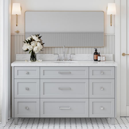 Ariel Monroe 60" Free Standing Single Basin Vanity Set with Cabinet and Quartz Vanity Top Grey