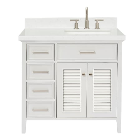 Ariel Kensington 36" Free Standing Single Basin Vanity Set with Cabinet and Quartz Vanity Top White / Carrara White