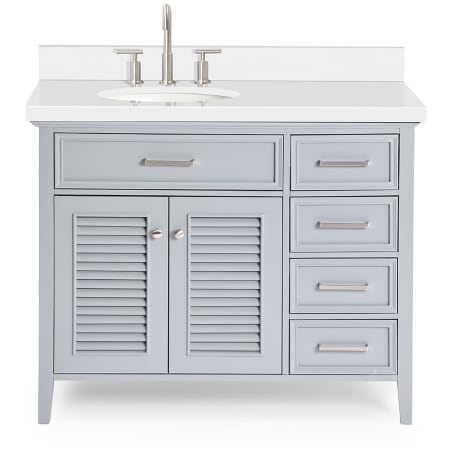 Ariel Kensington 42" Thick White Quartz Vanity Top Grey