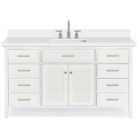 Ariel Kensington 60" Thick White Quartz Vanity Top White
