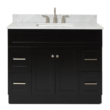 Ariel Hamlet 42" Free Standing Single Basin Vanity Set with Cabinet and Marble Vanity Top Black