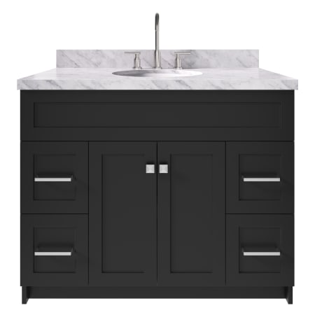 Ariel Hamlet 43" Free Standing Single Basin Vanity Set with Cabinet and Marble Vanity Top Black