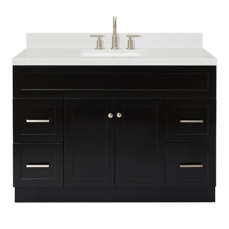 Ariel Hamlet 48" Free Standing Single Basin Vanity Set with Cabinet, Quartz Vanity Top, and Rectangular Bathroom Sink Black