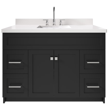 Ariel Hamlet 48" Free Standing Single Basin Vanity Set with Cabinet and Quartz Vanity Top Black