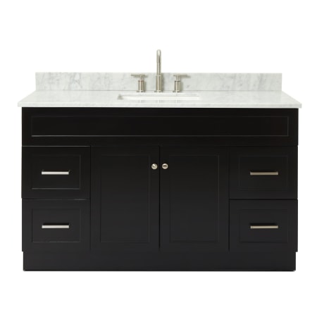 Ariel Hamlet 54" Free Standing Single Basin Vanity Set with Cabinet and Marble Vanity Top Black