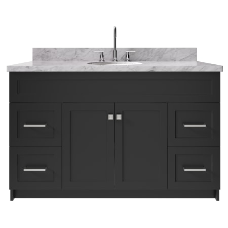 Ariel Hamlet 55" Free Standing Single Basin Vanity Set with Cabinet and Marble Vanity Top Black