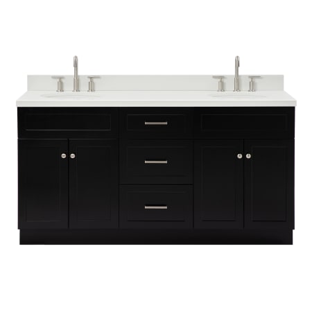 Ariel Hamlet 66" Free Standing Double Basin Vanity Set with Cabinet and Quartz Vanity Top Black