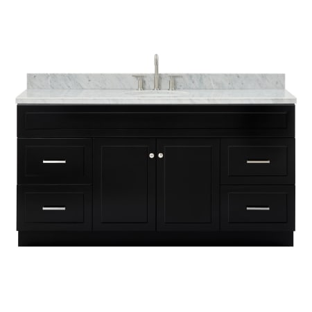 Ariel Hamlet 66" Free Standing Single Basin Vanity Set with Cabinet and Marble Vanity Top Black