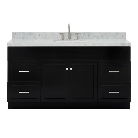 Ariel Hamlet 66" Free Standing Single Basin Vanity Set with Cabinet and Marble Vanity Top Black