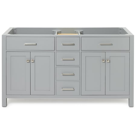 Ariel Bristol 60" Double Free Standing Vanity Cabinet Only - Less Vanity Top Grey