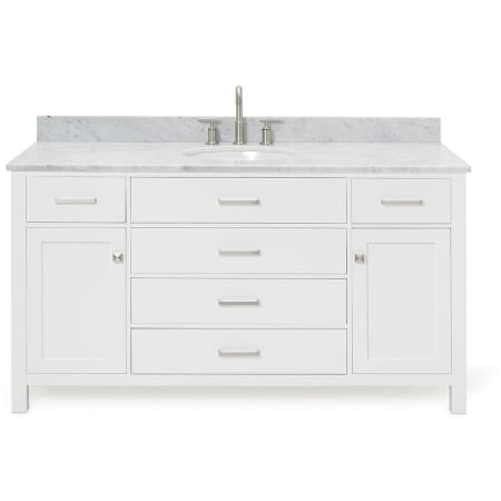 Ariel Bristol 60" Thick Carrara Marble Vanity Top White