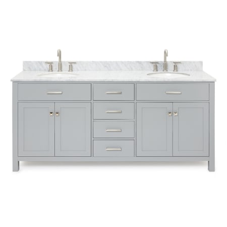 Ariel Bristol 72" Thick Carrara Marble Vanity Top Grey