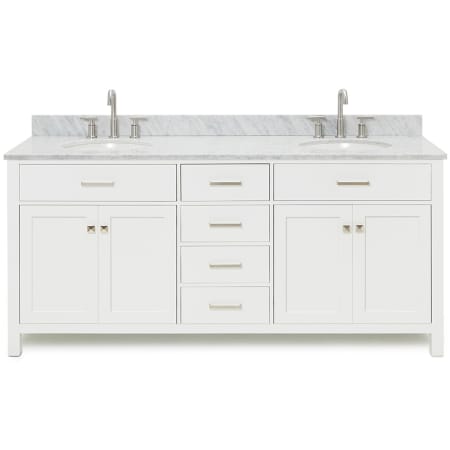 Ariel Bristol 72" Thick Carrara Marble Vanity Top White