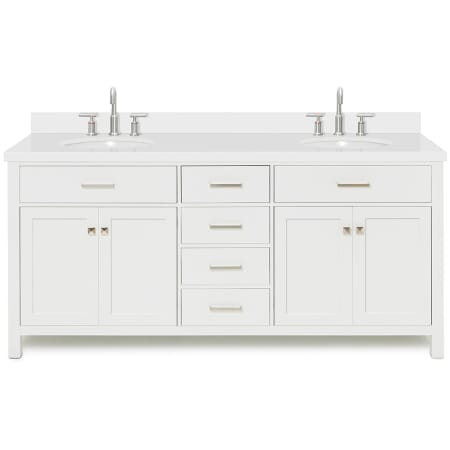 Ariel Bristol 72" Thick Quartz Vanity Top White