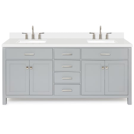 Ariel Bristol 72" Thick Quartz Vanity Top Grey