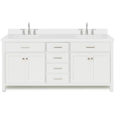 Ariel Bristol 72" Thick Quartz Vanity Top White