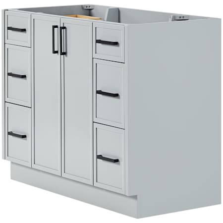 Ariel Kelly 42" Single Free Standing Vanity Cabinet - Less Vanity Top Grey / Matte Black Hardware