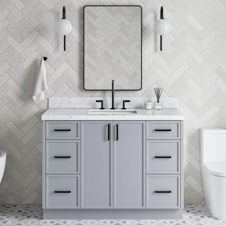 Ariel Kelly 48-1/4" Free Standing Single Basin Vanity Set with Cabinet and Quartz Vanity Top Grey