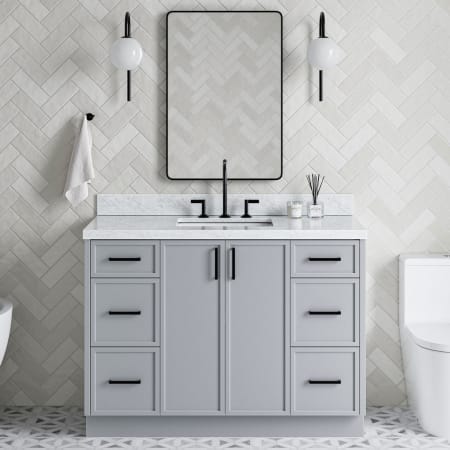 Ariel Kelly 48" Free Standing Single Basin Vanity Set with Cabinet and Quartz Vanity Top Grey