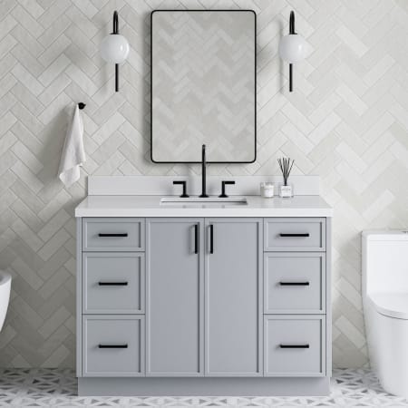 Ariel Kelly 48" Free Standing Single Basin Vanity Set with Cabinet and Quartz Vanity Top Grey