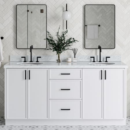 Ariel Kelly 73" Free Standing Double Basin Vanity Set with Cabinet and Quartz Vanity Top