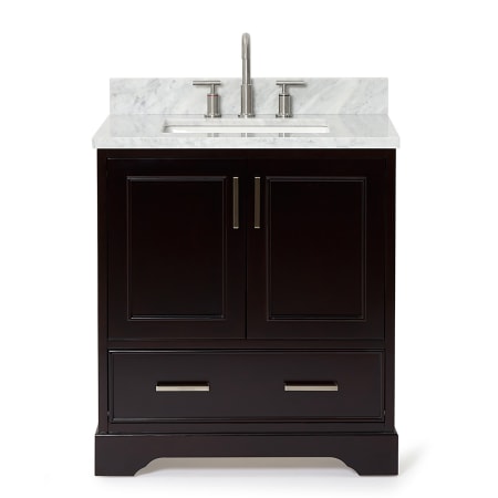 Ariel Stafford 30" Free Standing Single Basin Vanity Set with Cabinet and Marble Vanity Top Espresso