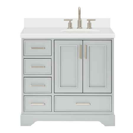 Ariel Stafford 37" Free Standing Single Basin Vanity Set with Cabinet and Quartz Vanity Top Grey