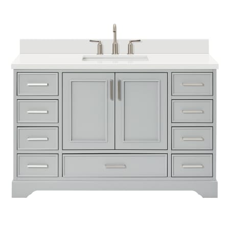 Ariel Stafford 55" Free Standing Single Basin Vanity Set with Cabinet and Quartz Vanity Top Grey