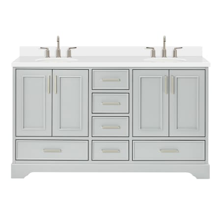 Ariel Stafford 60" Free Standing Double Basin Vanity Set with Cabinet and Quartz Vanity Top Grey