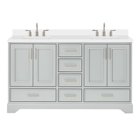 Ariel Stafford 60" Free Standing Double Basin Vanity Set with Cabinet and Quartz Vanity Top Grey