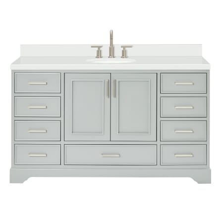 Ariel Stafford 60" Free Standing Single Basin Vanity Set with Cabinet and Quartz Vanity Top Grey