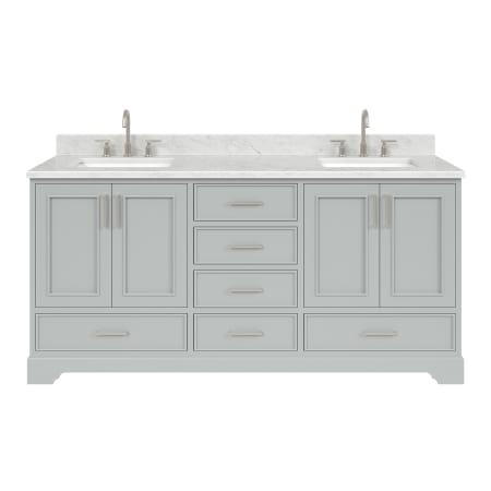 Ariel Stafford 72" Free Standing Double Basin Vanity Set with Cabinet and Marble Vanity Top Grey